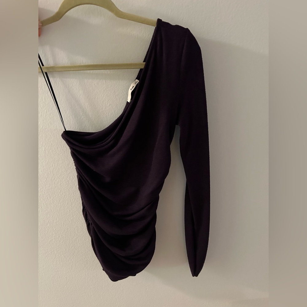 Wilfred purple one shoulder top